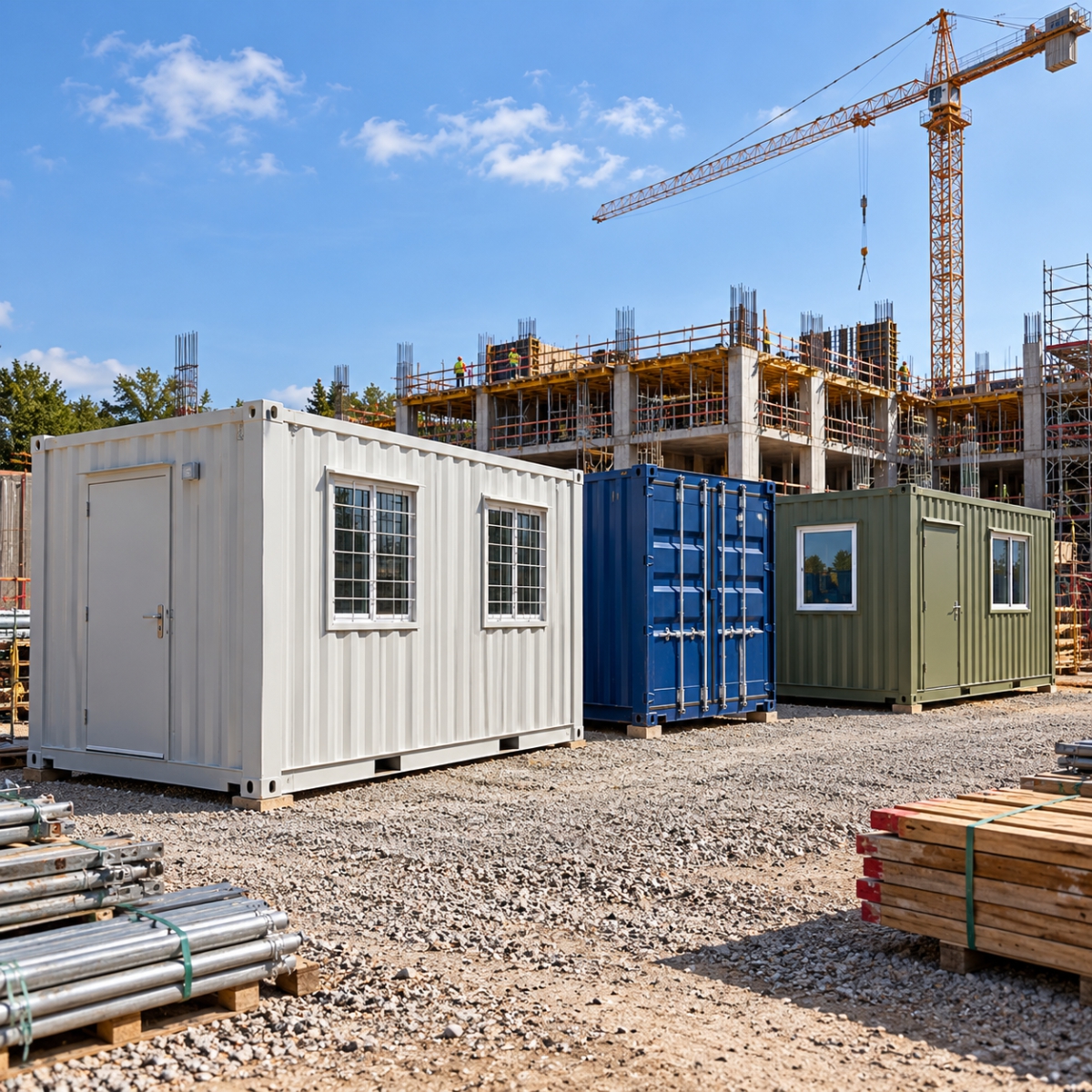 Container tại công trình đang thi công